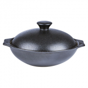 Cast Iron Effect Cookware Wok Bowl with Lid 23.5cm x 20.5 x 6cm / 9 1/4inch x 8inch x 2 1/3inch 20oz/57cl