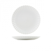 Incise Porcelain Scalloped Coupe Plate 26cm