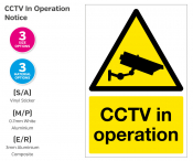 CCTV In Operation, 3mm Rigid Sign, 300x400mm.