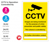 CCTV Images Being Monitored, 3mm Rigid Sign, 300x400mm.