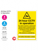 24Hr CCTV In Operation, Rigid Sign, 150x200mm.