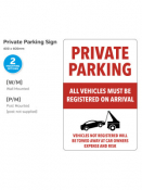 Private Parking, Wall Mounted, 400x600mm.