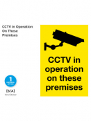 CCTV In Operation On Premises, Self-Adhesive, 100x150mm.
