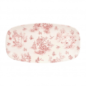 Churchill Toile Cranberry Chefs Oblong Plate 11 3/4inch X 6inch