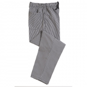 Dennys Chef Trousers/Baggies with Elasticated Waist Black/White Check XS