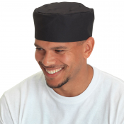Le Chef Elasticated Skull Cap Black Large (61-63cm)