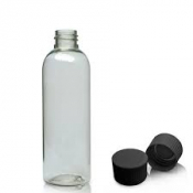 Bottle rPET Clear 100ml with Screw Cap Black 20mm