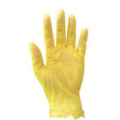 Gloves Yellow Vinyl Large Powder Free x100