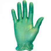 Gloves Green Vinyl Large Powder Free x100