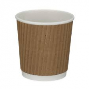 Coffee Cup Rippled Kraft (PE Lined) 4oz x1000