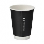 Coffee Cup Double Walled Smooth Black (PE Lined) 16oz x500