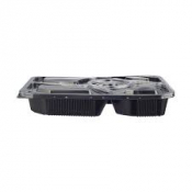 Container Lid Rectangle 5 Compartment PP Clear x200