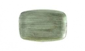 Churchill Stonecast Patina Burnished Green Oblong Chefs Plate 13 1/2inch X 9 1/4inch