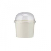 Dome Lid for Ice Cream Cup rPET (91 Dia mm/to fit 8oz) Clear x1000