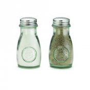 Authentic Collection Salt & Pepper Shakers Glass with Stainless Steel Tops 120ml