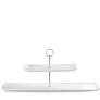 Churchill Alchemy Balance White  Rectangular 2 Tier Plate Tower 22inchX6inch