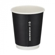 Coffee Cup Double Walled Smooth Black (PE Lined) 8oz x500