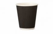 Coffee Cup Rippled Black (PE Lined) 16oz x500