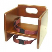 Booster Seat Walnut Finish Wood