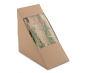 Sandwich Wedge with Window Double Kraft x250 (CKBSWD)
