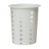 Cutlery Container Round Plastic White