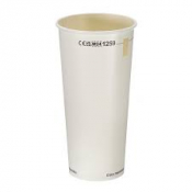 Pint To Line White Paper Tumbler (Aqueous Lined) 22oz lined at 20oz x500