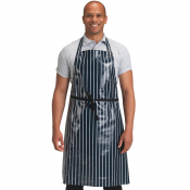 Dennys Bib Apron Waterproof Antibacterial PVC Navy Stripe