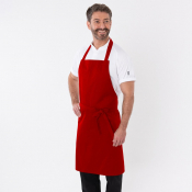 Dennys Bib Apron With Adjustable Halter - (No Pocket) Red
