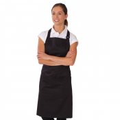 Dennys Bib Apron Black (No Pocket)