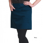Dennys Short Bar Apron with Pocket Navy Blue