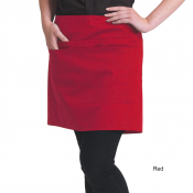 Dennys Short Bar Apron with Pocket Red