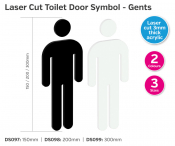'Gents' Toilet Symbol Laser Cut (White Or Black Tbc) 200mm