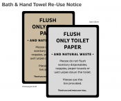 Gold/Black 'Toilet Use' Wall Mount Notice, 115X180x3mm.