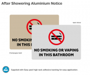 Silver/Black 'No Smoking/Vaping' Wall Mount Notice, 105X74mm