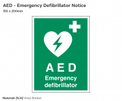 A.E.D Emergency Defibrillator, Self-Adhesive, 150x200mm.