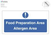 Food Prep Area/ Allergen, Self Adhesive Vinyl Sticker