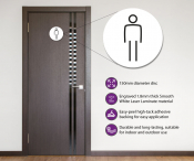 Gents White Toilet Symbol, 150mm Disc, Self Adhesive.