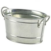 Galvanised Steel Serving Bucket 15.5cm x 11cm x 8.5cm