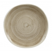 Churchill Stonecast Patina Antique Taupe Round Trace Plate 8 1/4inch