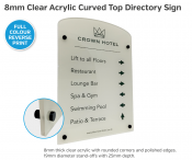 Curved Top Directory Sign Blank W Header (3 Line), 300x420mm