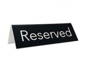Black, Laser Engraved Reserved Tent Sign