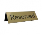 Metallic Gold, Laser Engraved Reserved Tent Sign