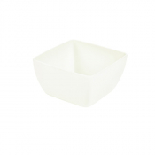 Melamine White Curved Square Bowl 15cm