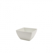 Melamine White Curved Square Bowl 19cm