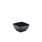 Melamine Black Curved Square Bowl 19cm