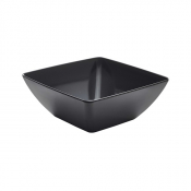 Melamine Black Curved Square Bowl 26.2cm