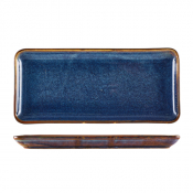 Terra Porcelain Aqua Blue Narrow Rectangular Platter 36 x 16.5cm