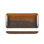 Terra Porcelain Rustic Copper Narrow Rectangular Platter 31 x 14cm