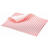 Greaseproof Paper Red Gingham Print 25 x 20cm x1000