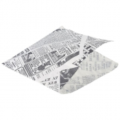Greaseproof Paper Bags White Newspaper Print 17.5 x 17.5cm x1000